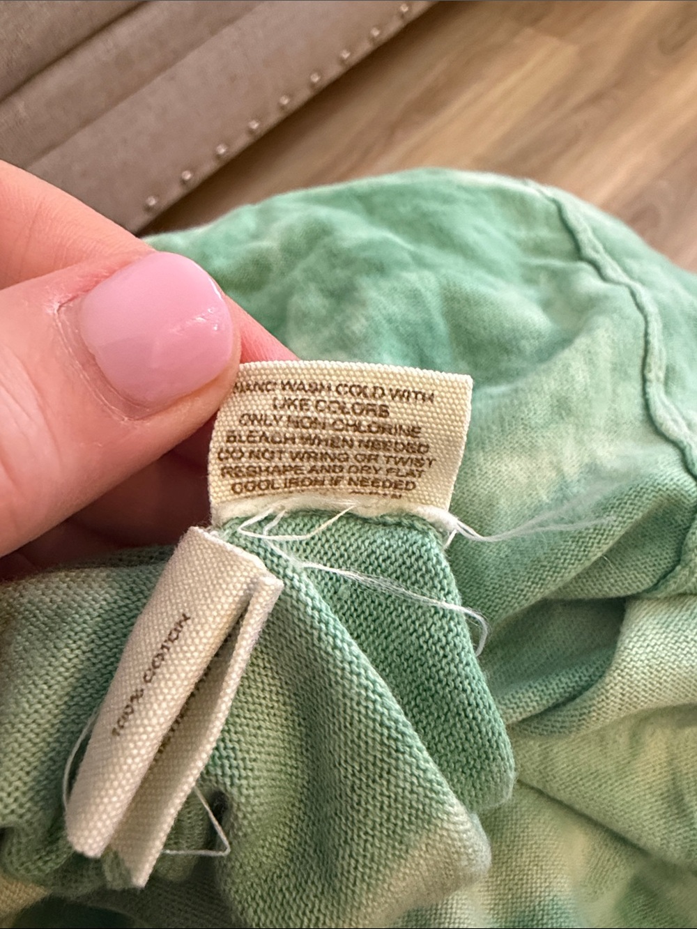 Free People Green Tie-Dye Crochet Halter Tank Top - Picture 4 of 9